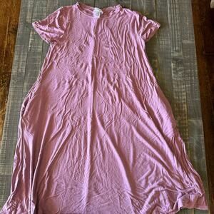 Honey & Lace Short Sleeve T-Shirt Dress With Pockets Size M